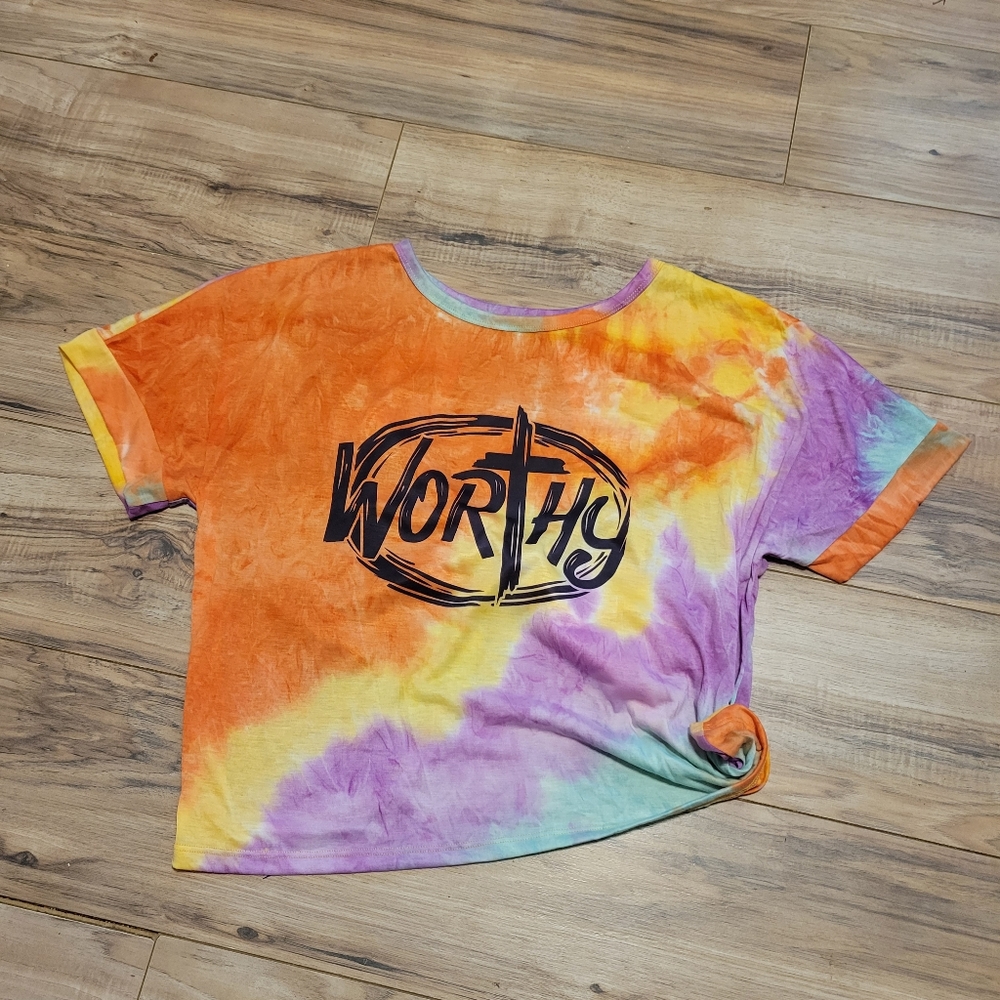 Reborn Creations - Worthy twist-tie back tie-dye shirt.